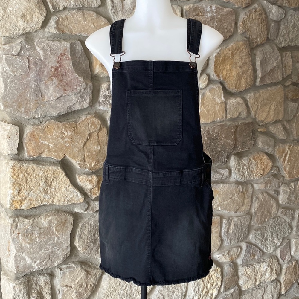 Hollister black denim romper